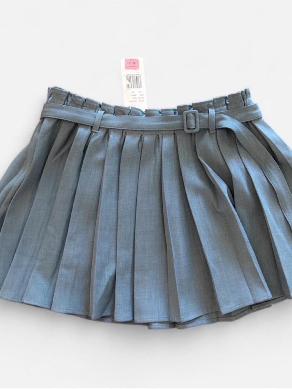 NWT HYFVE Pleated Mini Skirt with Belt - Slate Blue
